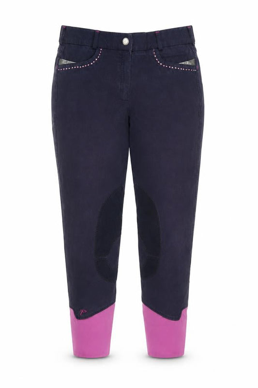 Womens UK Size 14 Performance Slim Fit Riding Blue Trousers