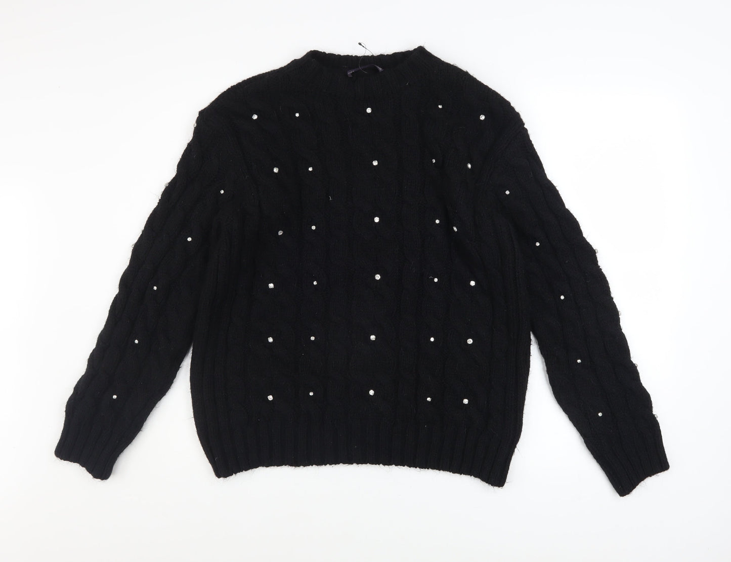 Womens UK Size M Marks and Spencer Black Pullover Jumper
