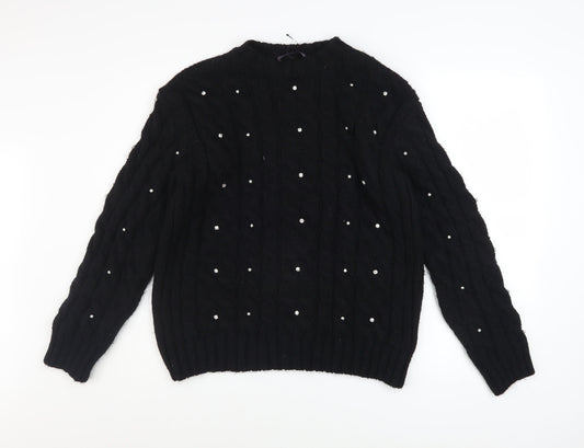Womens UK Size M Marks and Spencer Black Pullover Jumper