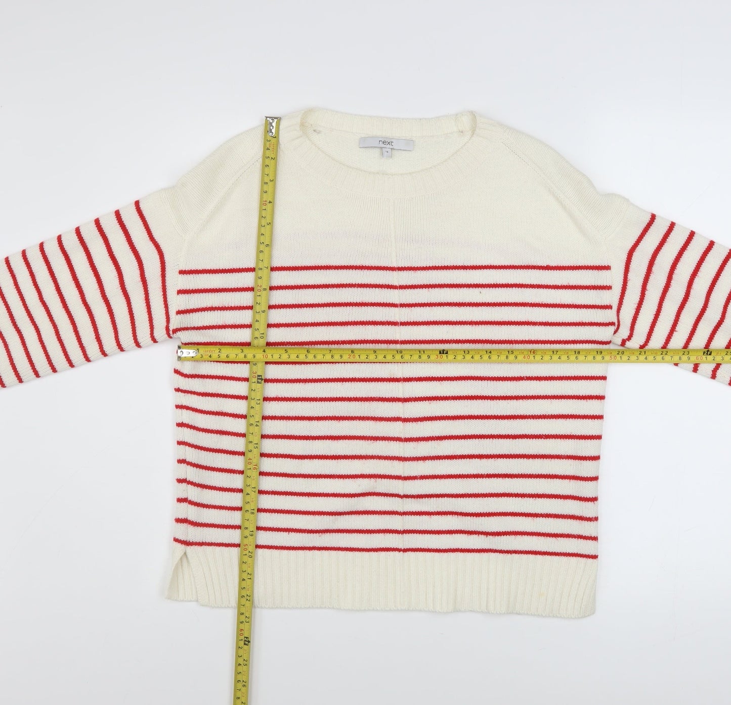 Womens UK Size 10 NEXT White Pullover Jumper