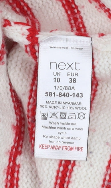 Womens UK Size 10 NEXT White Pullover Jumper