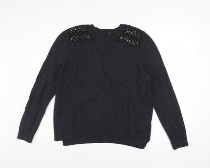 Womens UK Size 10 Topshop Black Pullover Jumper
