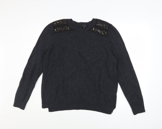 Womens UK Size 10 Topshop Black Pullover Jumper