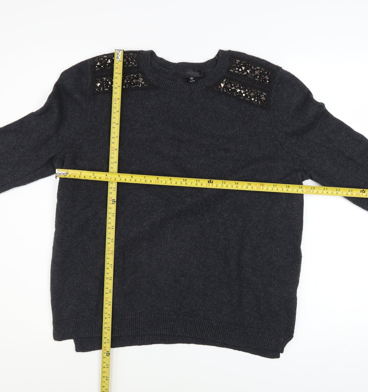 Womens UK Size 10 Topshop Black Pullover Jumper