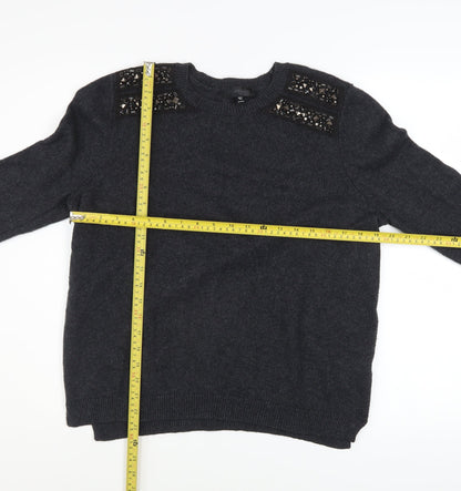 Womens UK Size 10 Topshop Black Pullover Jumper