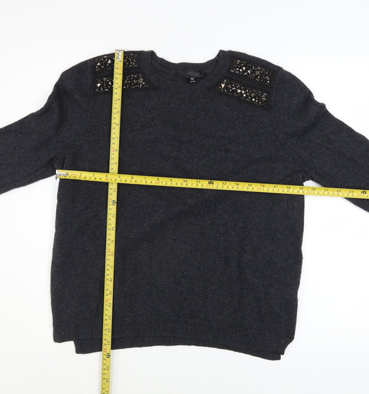 Womens UK Size 10 Topshop Black Pullover Jumper