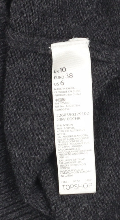 Womens UK Size 10 Topshop Black Pullover Jumper