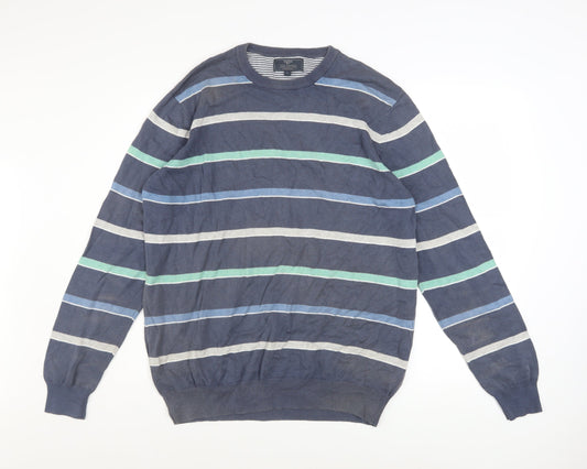 Mens UK Size L Atlantic Bay Blue Pullover Jumper