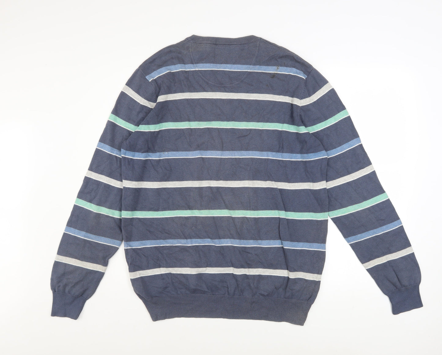 Mens UK Size L Atlantic Bay Blue Pullover Jumper