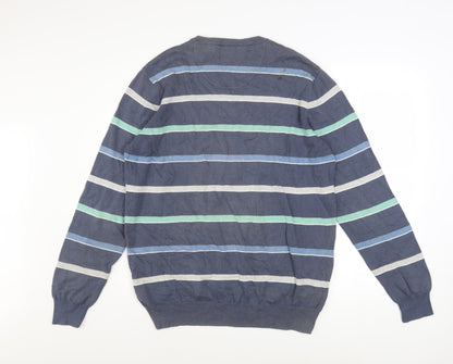 Mens UK Size L Atlantic Bay Blue Pullover Jumper