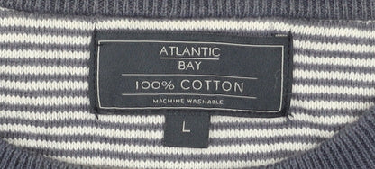 Mens UK Size L Atlantic Bay Blue Pullover Jumper