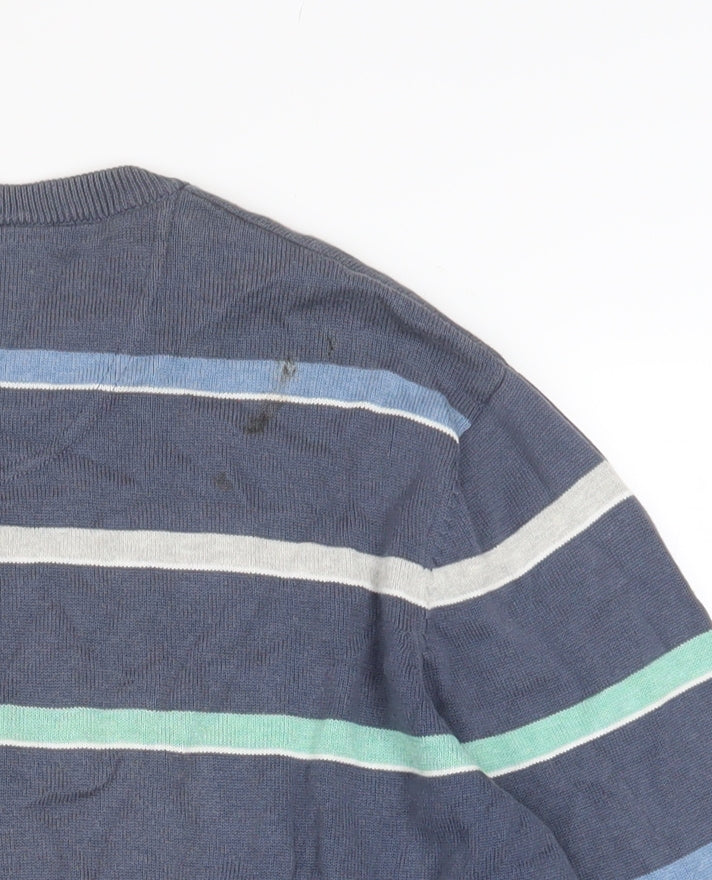 Mens UK Size L Atlantic Bay Blue Pullover Jumper