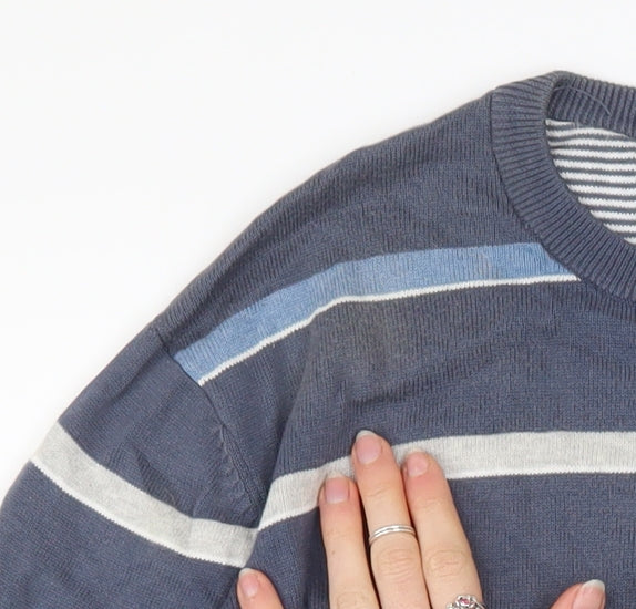 Mens UK Size L Atlantic Bay Blue Pullover Jumper