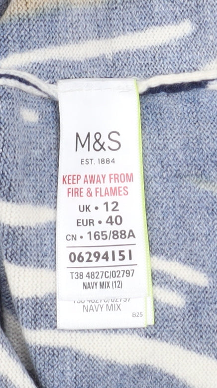 Womens UK Size 12 Marks and Spencer Blue Basic T-Shirt