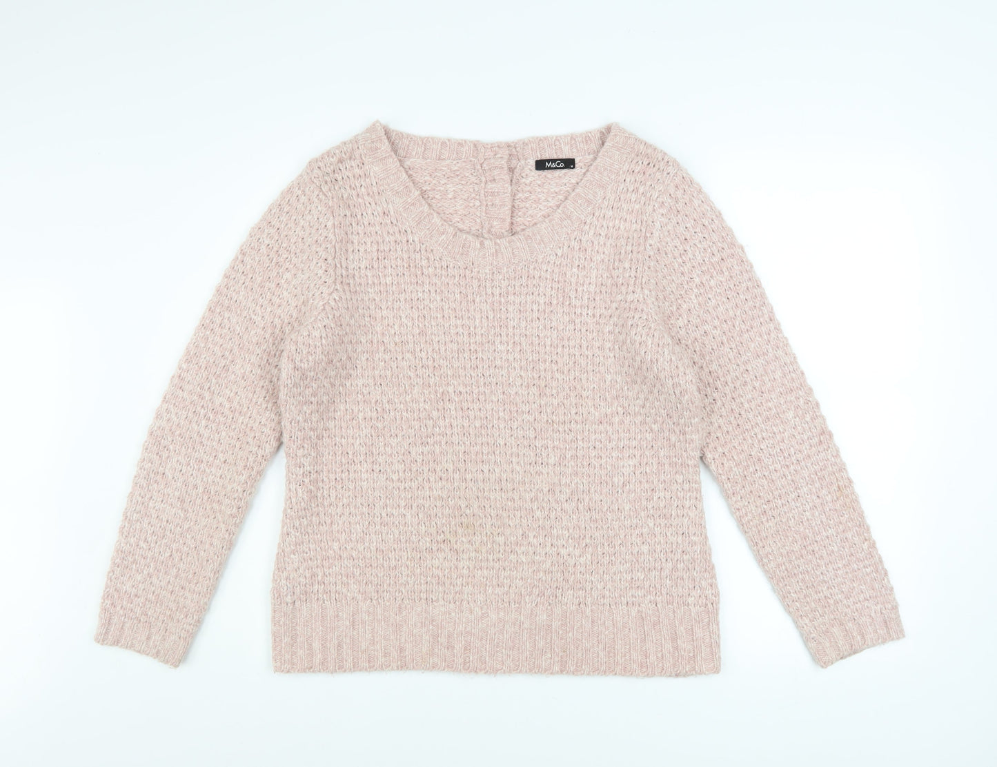 Womens UK Size M M&Co Pink Pullover Jumper