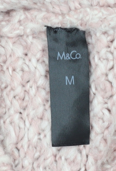 Womens UK Size M M&Co Pink Pullover Jumper