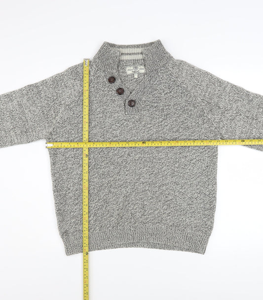 Mens UK Size M NEXT Grey Henley Jumper