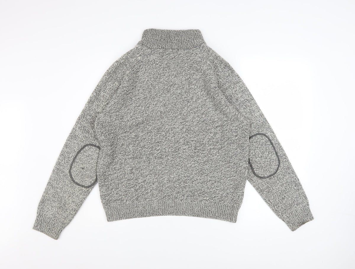 Mens UK Size M NEXT Grey Henley Jumper