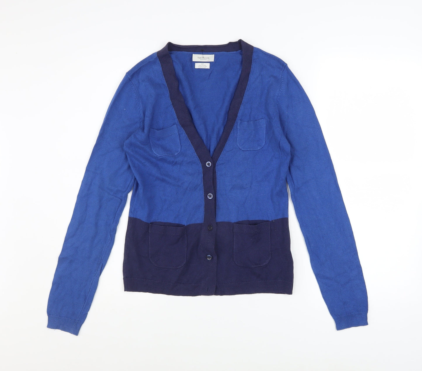 Womens UK Size S Van Heusen Blue Cardigan Jumper