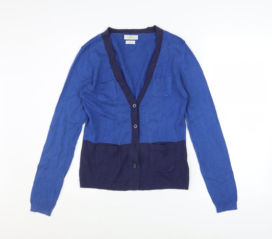Womens UK Size S Van Heusen Blue Cardigan Jumper