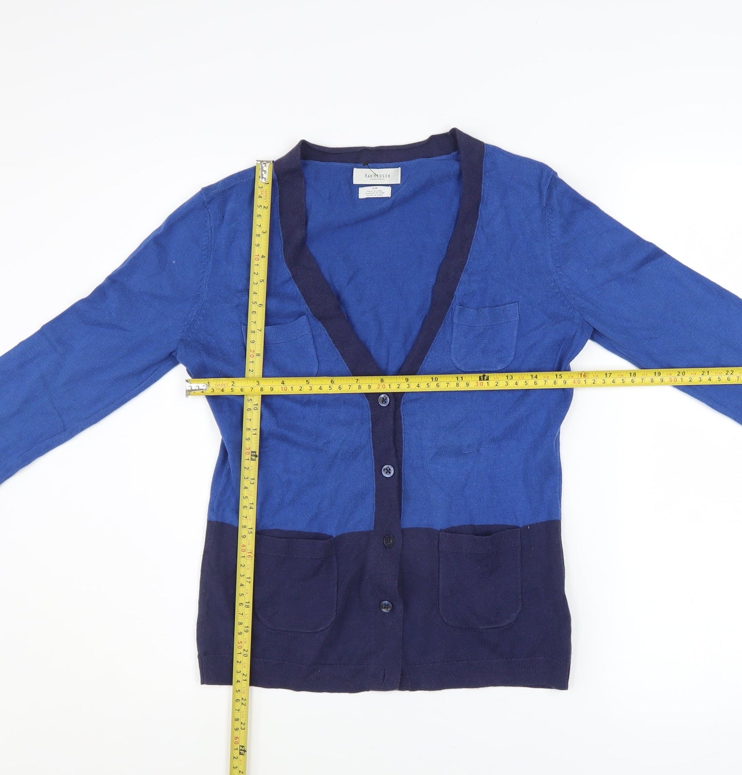 Womens UK Size S Van Heusen Blue Cardigan Jumper