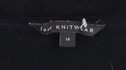 Love Knitwear Women's Black Embellished Star Jumper Size 14