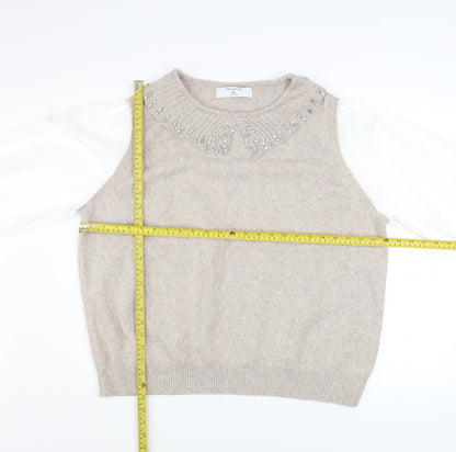 Womens UK Size 2XL Primark Beige Pullover Jumper
