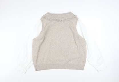 Womens UK Size 2XL Primark Beige Pullover Jumper