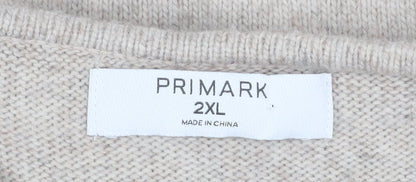 Womens UK Size 2XL Primark Beige Pullover Jumper