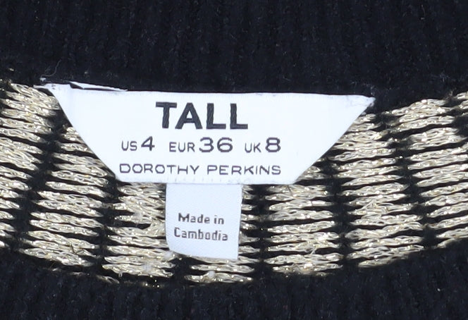 Womens UK Size 8 Dorothy Perkins Black Pullover Jumper