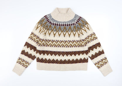 Womens UK Size S Marks and Spencer Beige Pullover Jumper