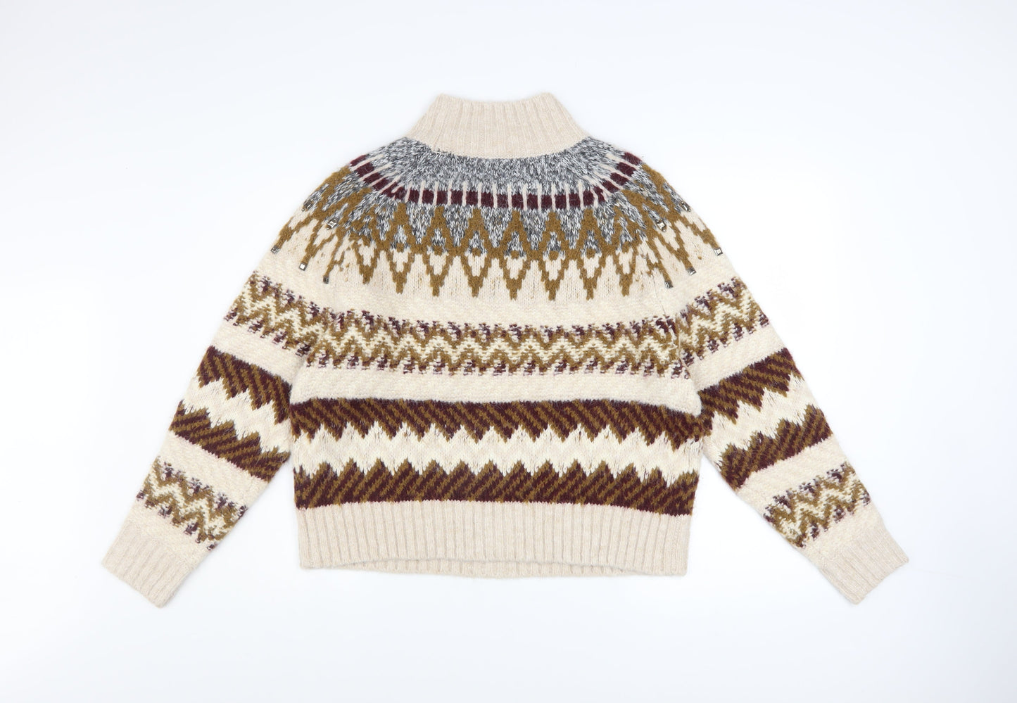 Womens UK Size S Marks and Spencer Beige Pullover Jumper