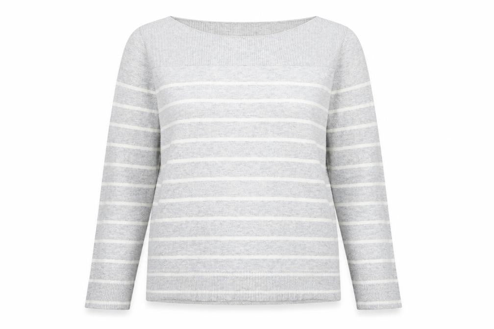Gap Women’s Grey Striped Cotton Knit Pullover Jumper Size M