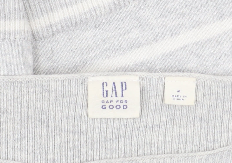 Gap Women’s Grey Striped Cotton Knit Pullover Jumper Size M