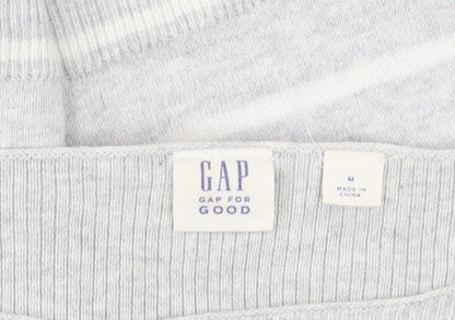 Gap Women’s Grey Striped Cotton Knit Pullover Jumper Size M