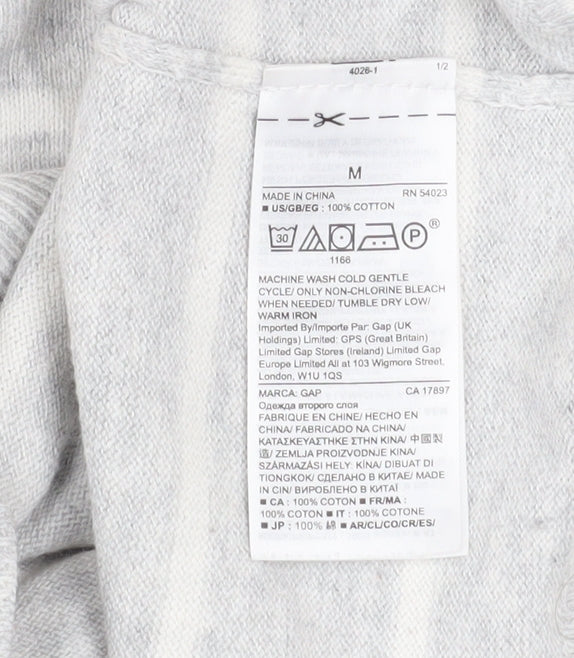 Gap Women’s Grey Striped Cotton Knit Pullover Jumper Size M
