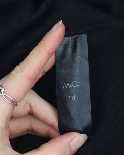 Womens UK Size 14 M&Co Black Pullover Jumper