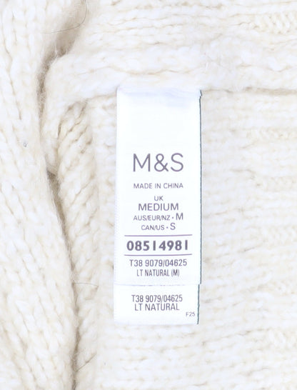 Womens UK Size M Marks and Spencer Ivory Pullover Jumper
