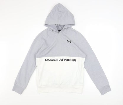 Boys UK Size 158 Under armour Grey Pullover Hoodie