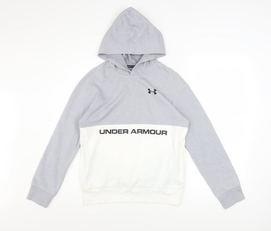 Boys UK Size 158 Under armour Grey Pullover Hoodie