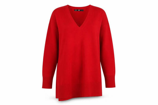 Womens UK Size B Very Red Pullover Jumper