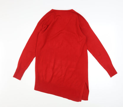 Womens UK Size B Very Red Pullover Jumper