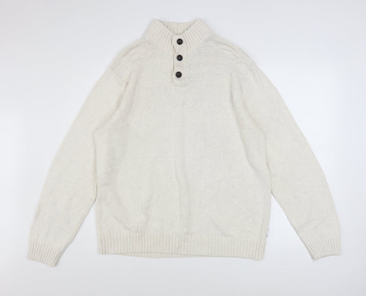 Mens UK Size L Chaps Ivory Henley Jumper