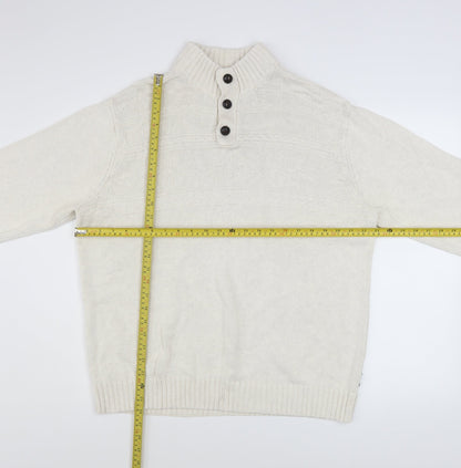 Mens UK Size L Chaps Ivory Henley Jumper