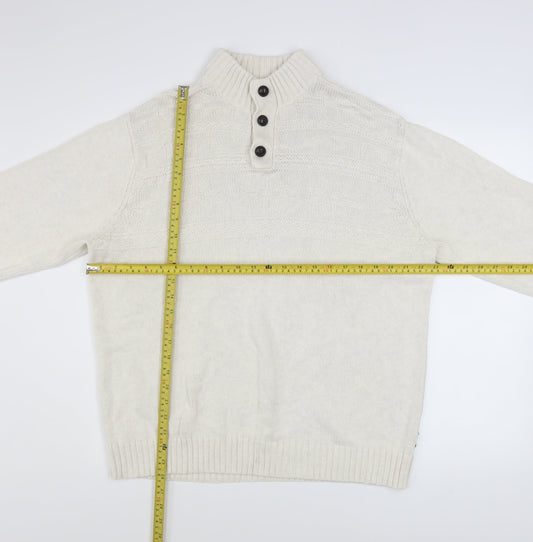 Mens UK Size L Chaps Ivory Henley Jumper