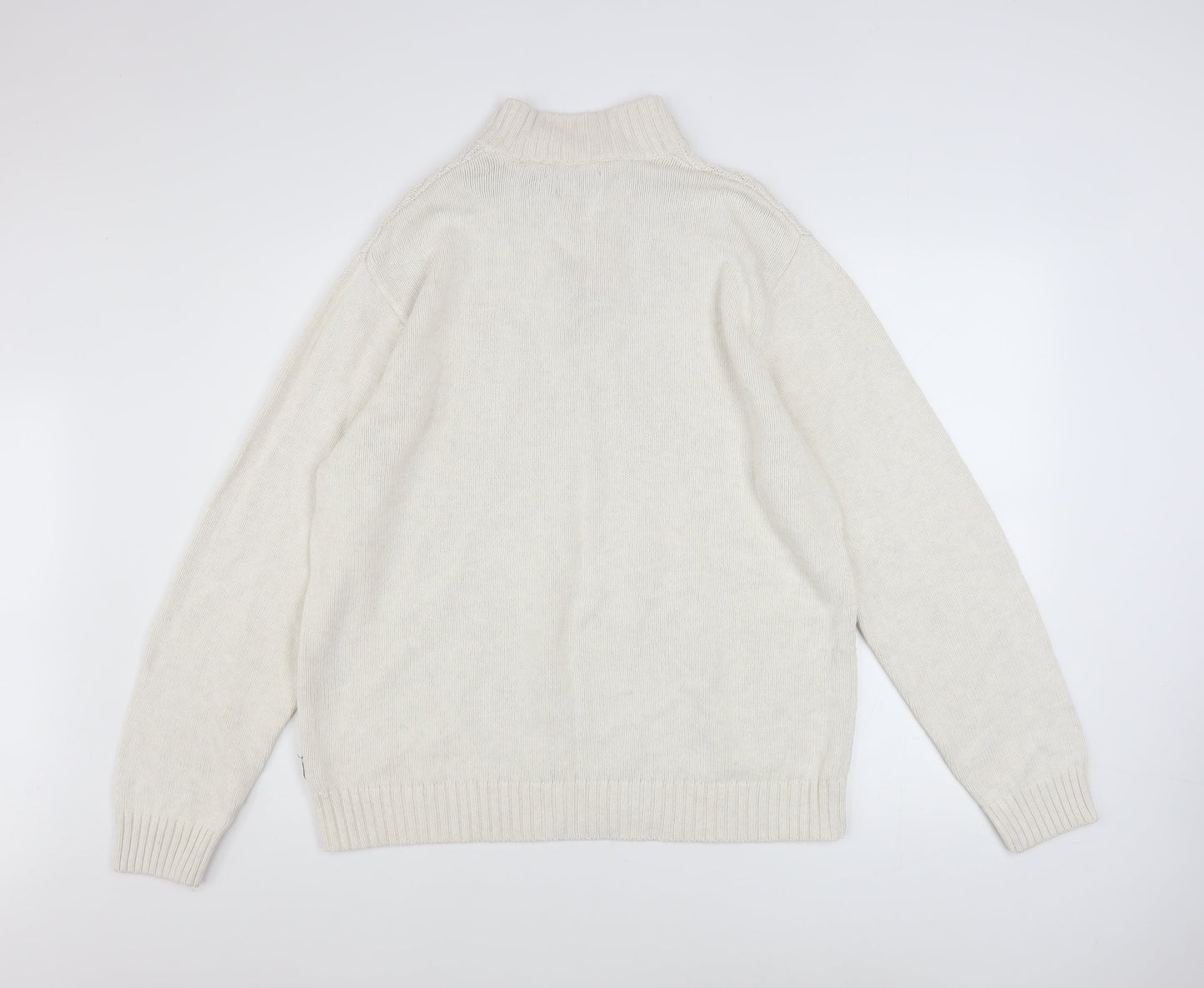 Mens UK Size L Chaps Ivory Henley Jumper