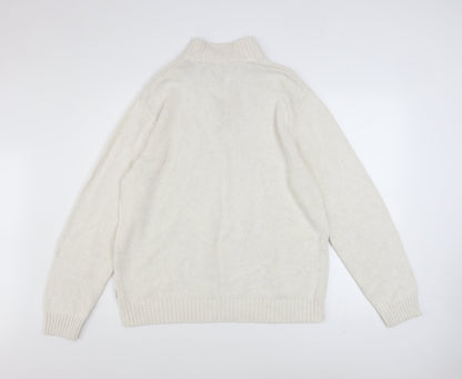 Mens UK Size L Chaps Ivory Henley Jumper