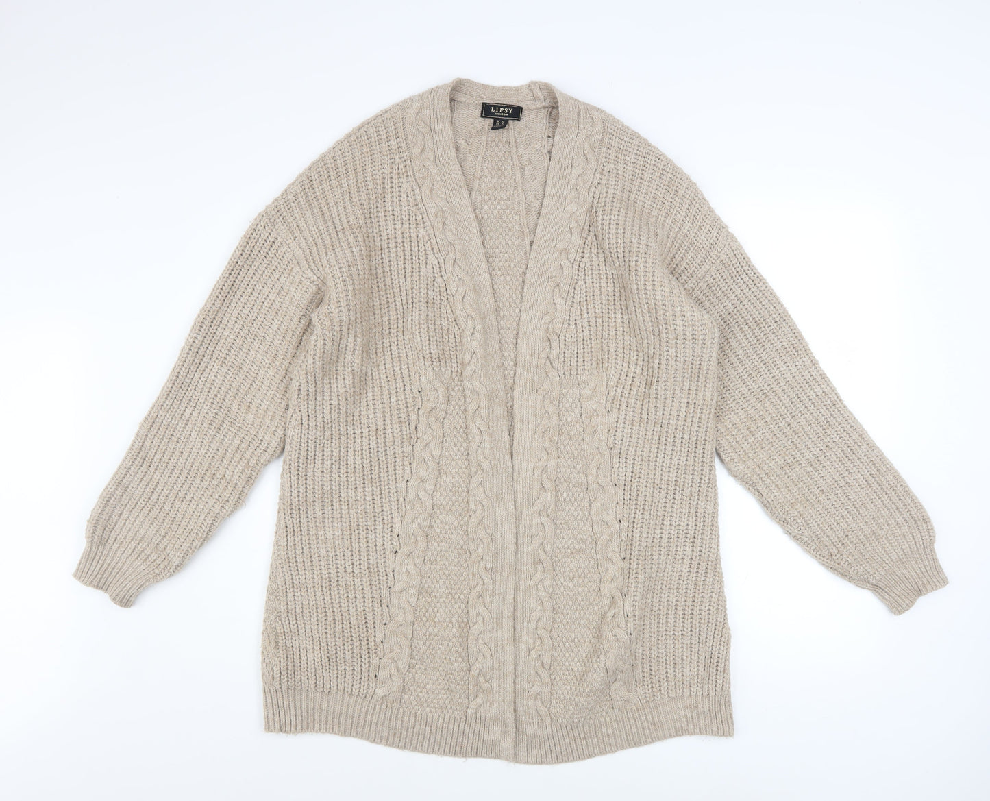 Womens UK Size 12 Lipsy Beige Cardigan Jumper