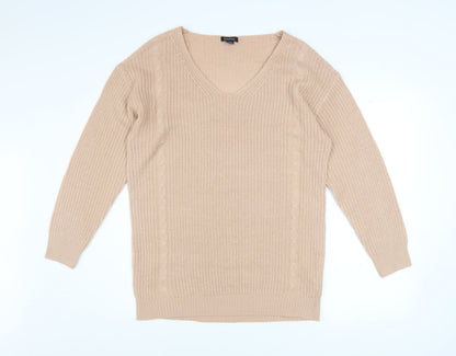Womens UK Size M Boohoo Beige Pullover Jumper