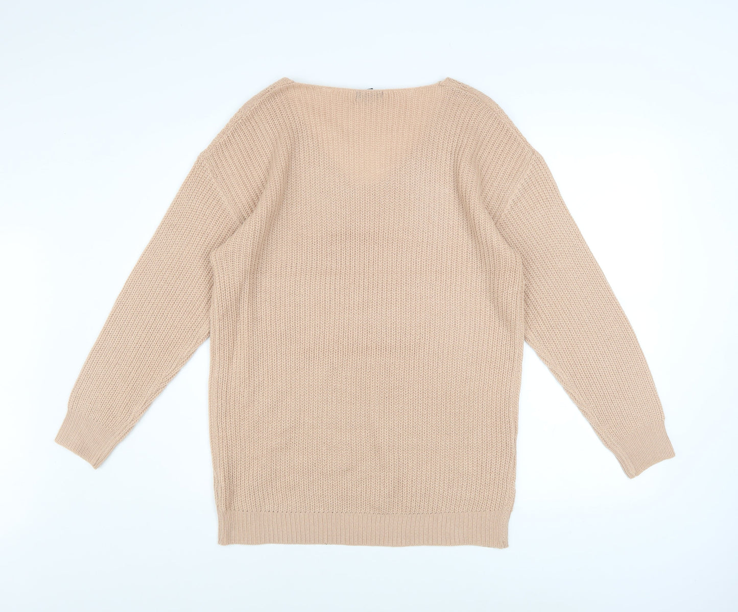 Womens UK Size M Boohoo Beige Pullover Jumper